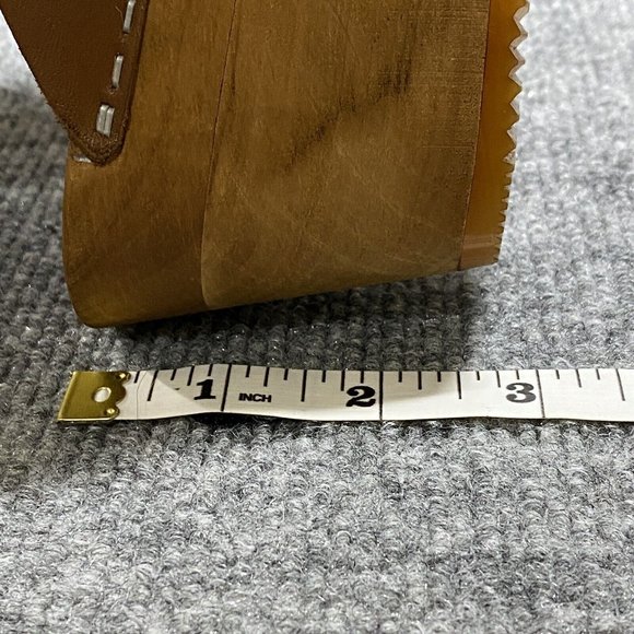 Sanita Wooden Leather Clogs Womens 41 / US 10 Brown Mules Danish Heeled Shoes - Picture 9 of 11